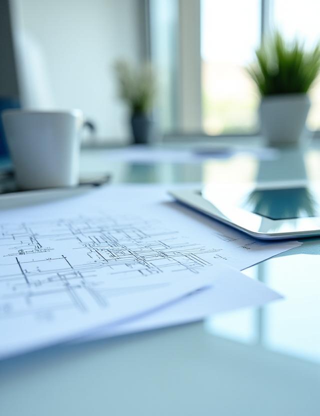 Strategic planning documentation on a glass table